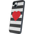 Black And White Striped Heart iPhone 13 Skin